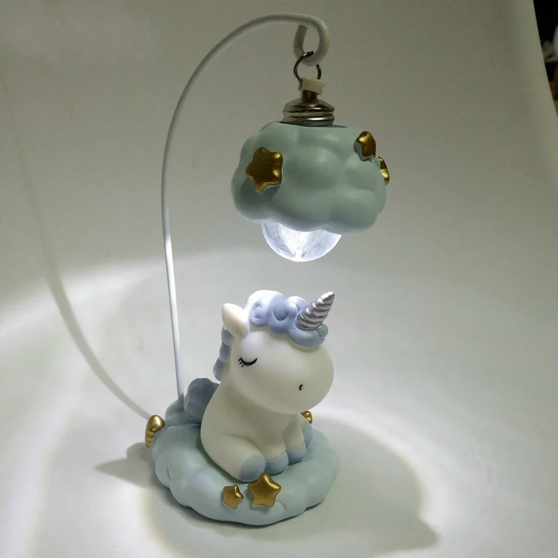 Luz Led de noche con diseño de unicornio para niños y niñas, lámpara de mesa con bonito dibujo animado, color rosa y azul, ideal para regalo,