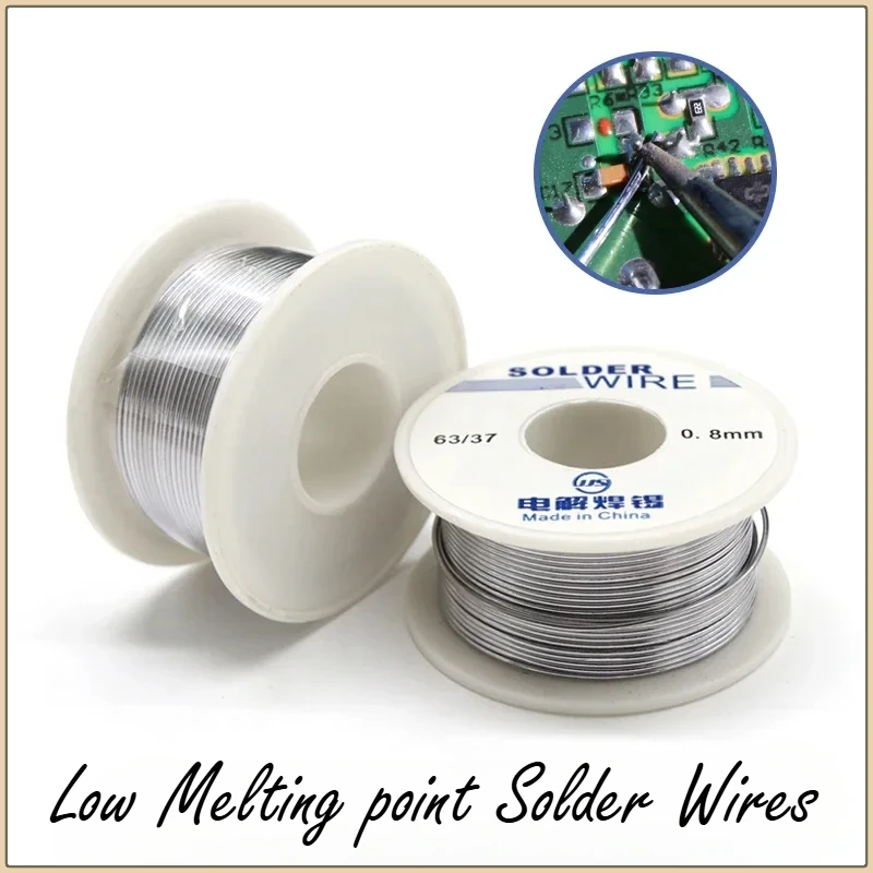 1~5pcs Solder Wire 0.8/1.0mm 50g/100g 63/37 Welding Wire 2% Flux Low Melting Point For Electric Soldering Iron