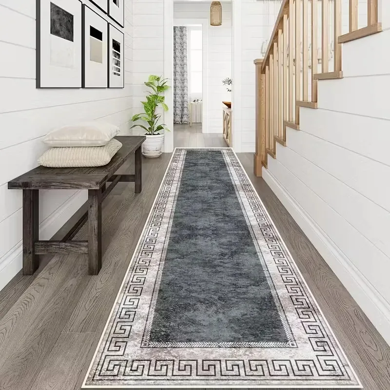 VIKAMA Minimalist Geometric Rug Non-Slip And Stain-Resistant Entrance Hall Doormat Corridor Hallway Kitchen Rug Home Décor