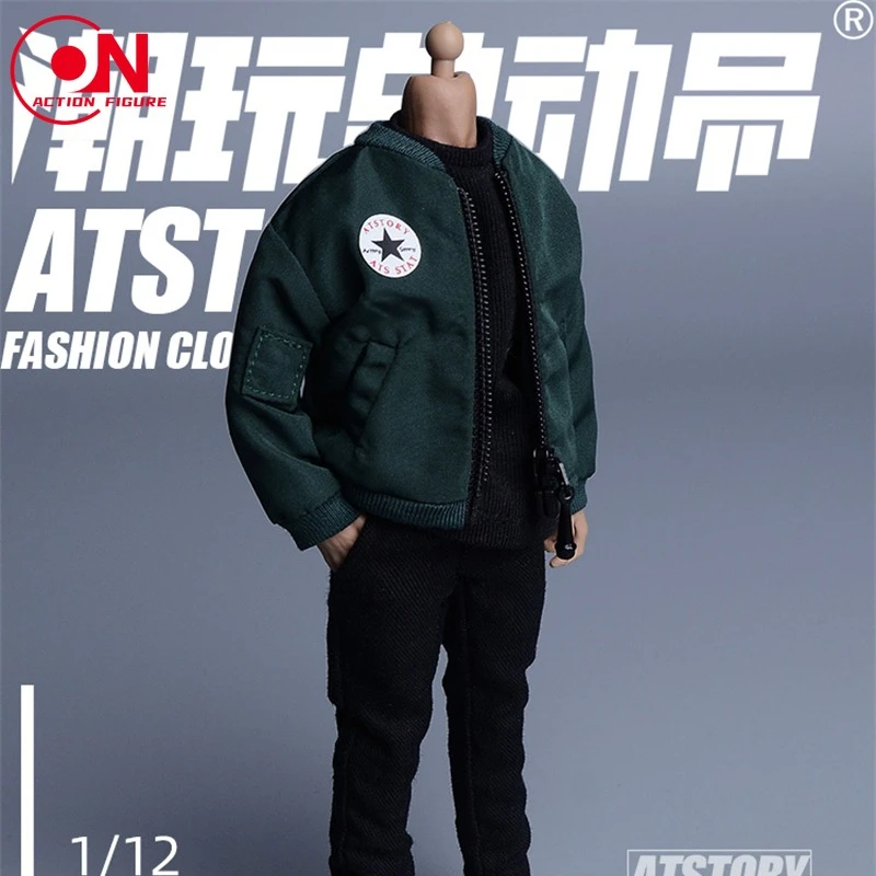 

ATStory 1/12 Scale Male Pilot Zipper Jacket Coat Clothes Model Fit 6'' Romankey Notaman NW VToys Soldier Action Figure Body Doll