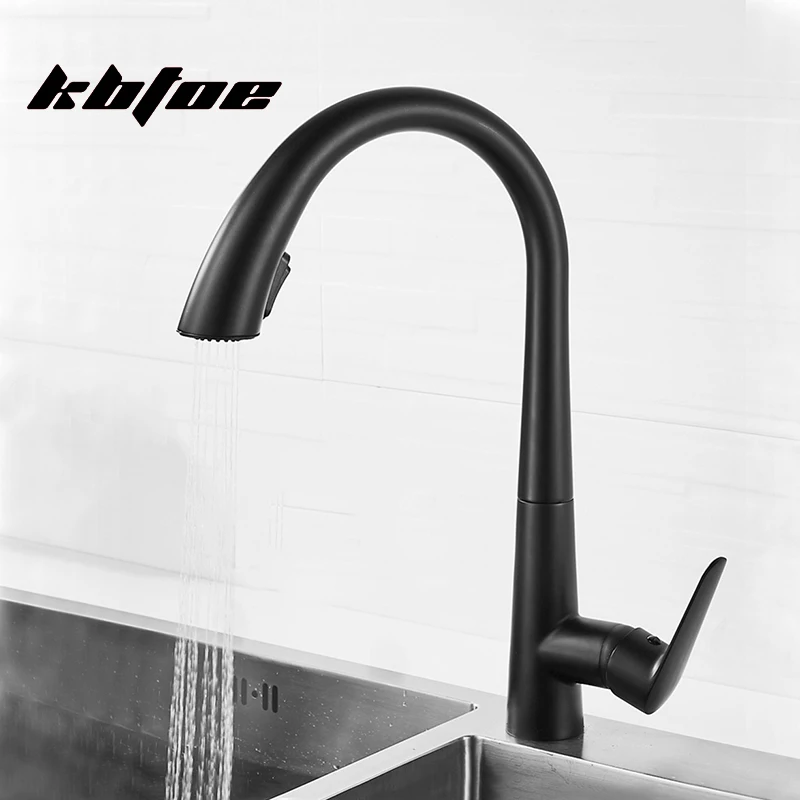 

Pull-out Kitchen Faucet Hot Cold Water Mixer Washbasin Sink Hidden Spray Nozzle Tap Rotatable Retractable Black White Chrome Tap