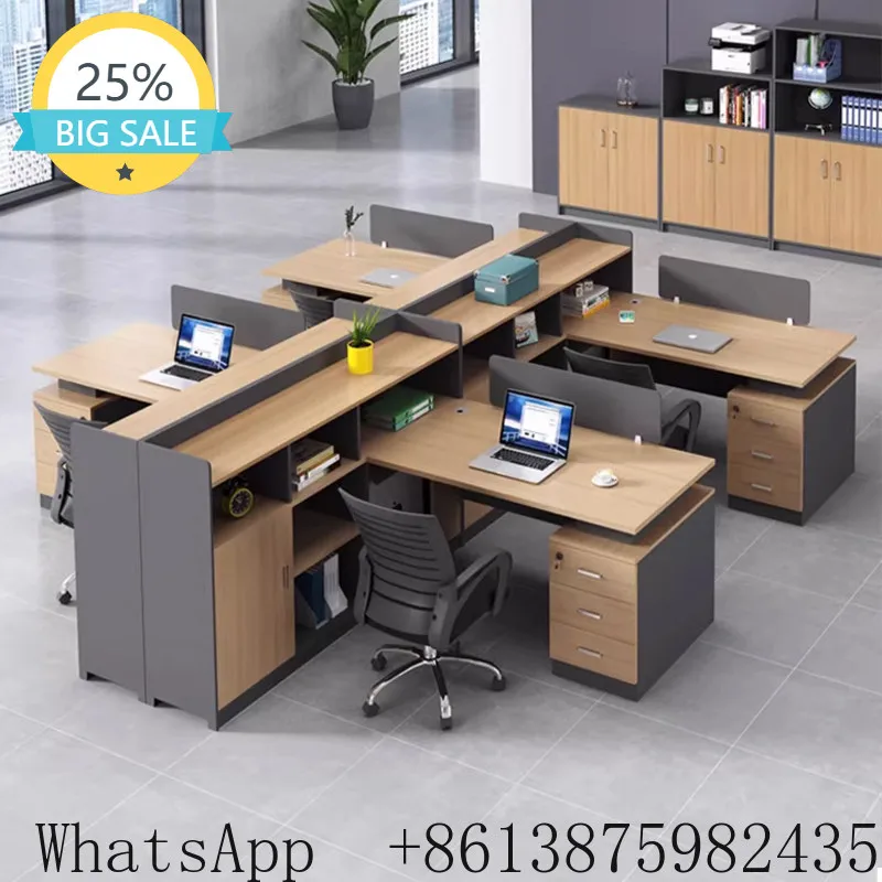 L; MM staff seat screen card seat table and chair combination simple modern double quadruple finance office desk