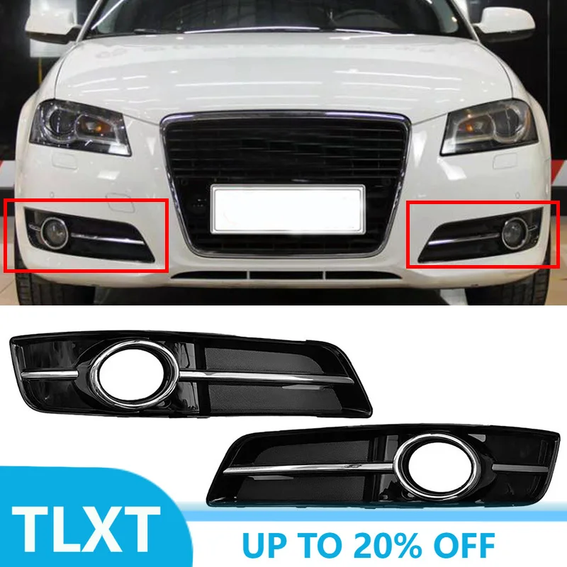 

Левая и правая накладки противотуманных фар переднего бампера для Audi A3 2010-2013, аксессуары для автомобиля, корпуса противотуманных фар # 8P0807681J, # 8P0807682J