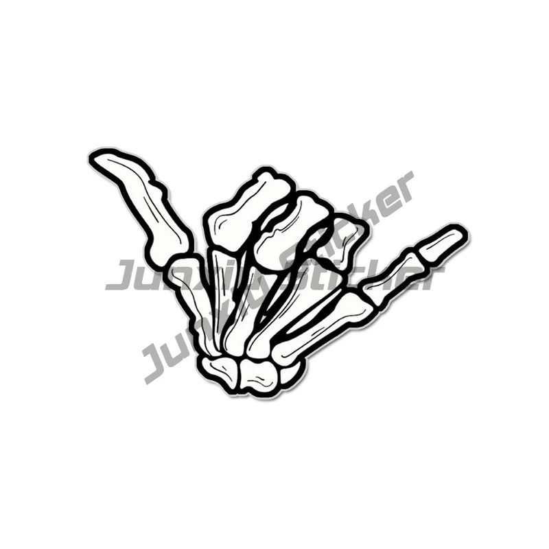 

Car Bumpers Stickers Skeleton Hands Decals Stickers Black White Waterproof Vinyl Pegatinas for Motor Helmet Pitcher Fridge