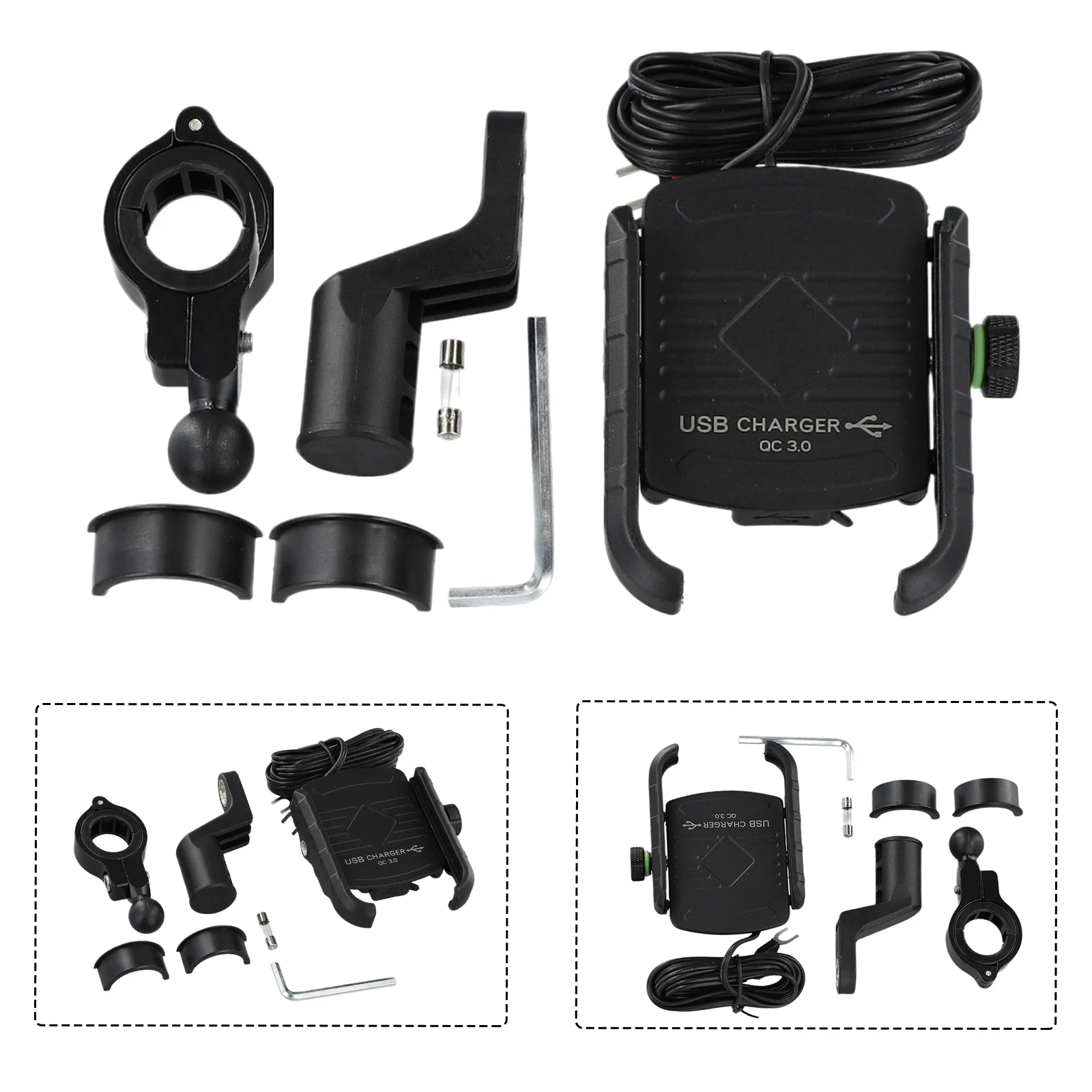 for durable Wireless Charger Motorcycle Accessories Motorcycle Wireless Phone Holder USB C Charger Handlebar Mount