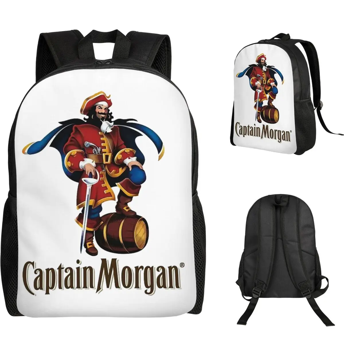 

Captain Morgan Student Backpack School Bag Hiking Travel Daypack for Boys Girls Fashion Bookbag Shoulder Bags