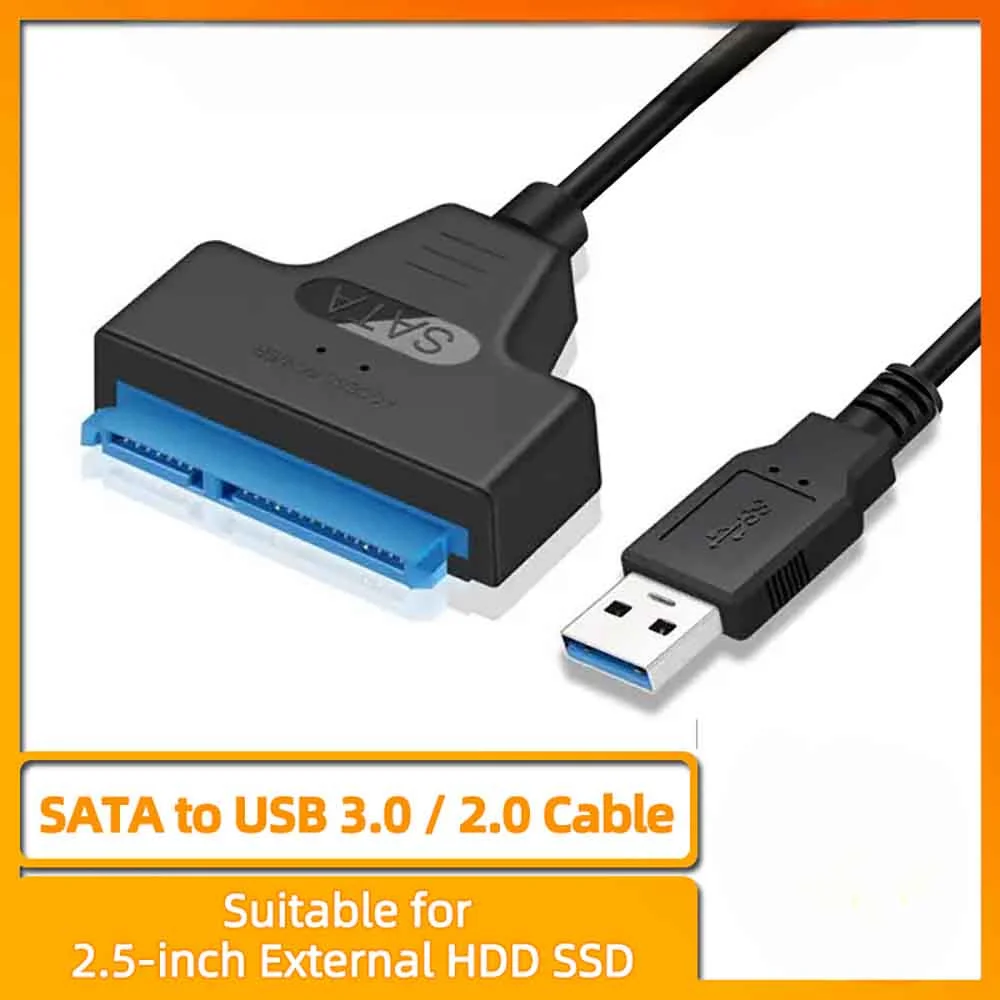 SATA to USB 3.0 Cable 6Gbps for 2.5 Inch External HDD SSD Hard Drive SATA III 22 Pin Adapter USB 3.0 to Sata Cord