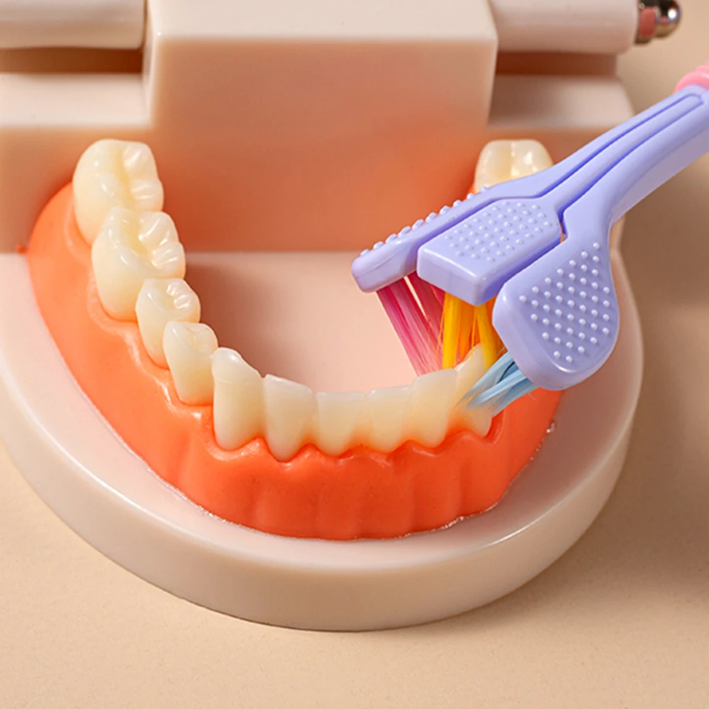 Tooth Brush with Soft Bristles Completely Cover Triple-Angle Toothbrush for Family Friends Neighbors Gift