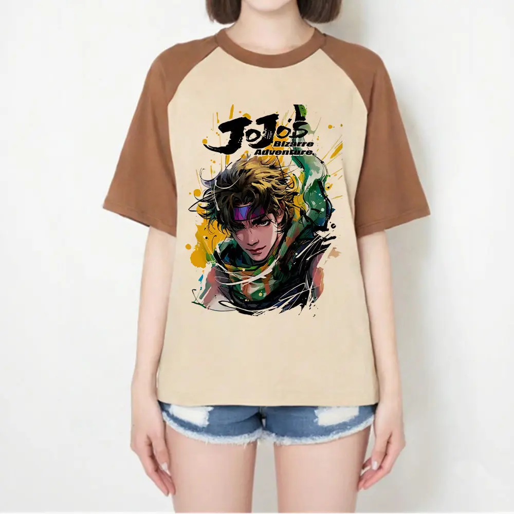 조조의 기묘한 모험 셔츠 여성 하라주쿠 레트로 애니메이션 대학 사이키델릭 티셔츠 Y2k 그래픽 미적 애니메이션 빈티지