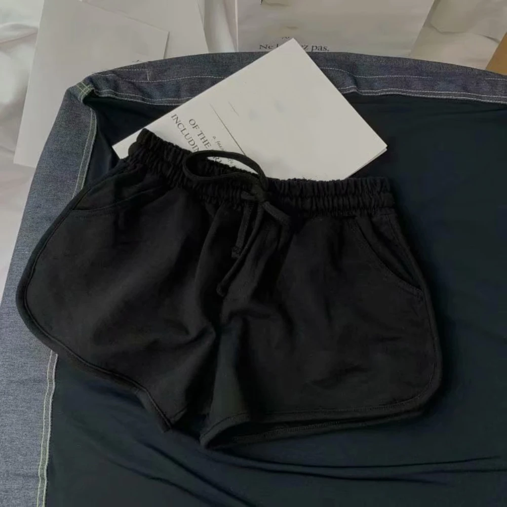 High Waist Shorts Casual Loose Shorts Casual Outings Basic Style Design Slight Stretch Fabric For Female Activewear