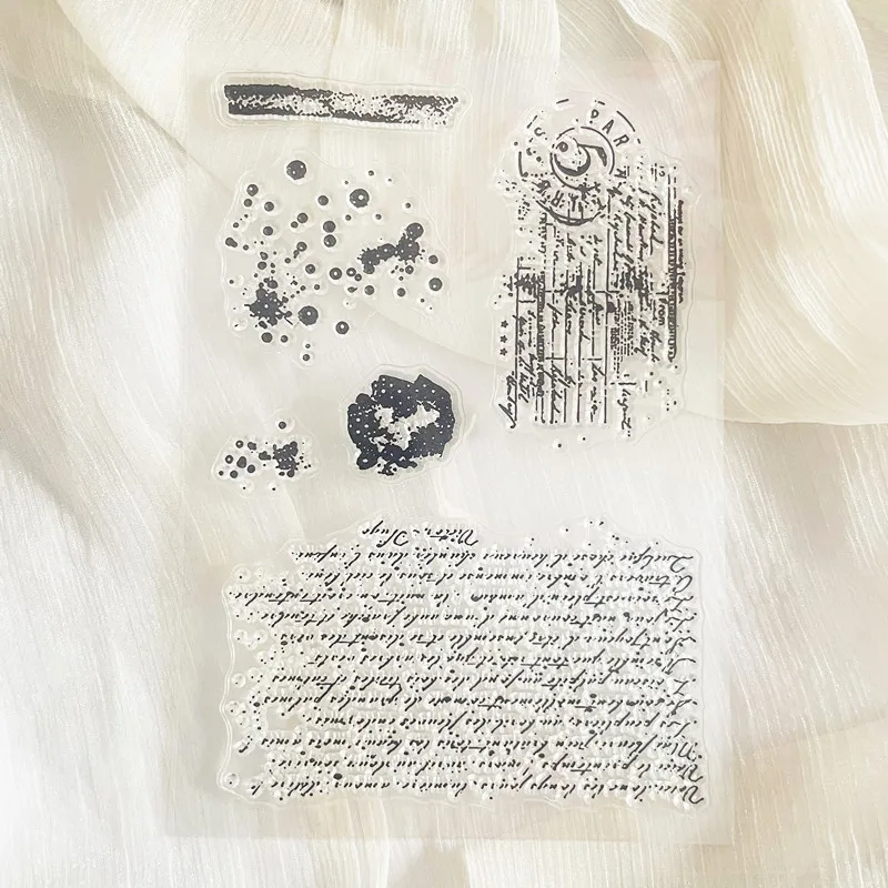 vintage script background Clear Stamp Transparent Silicone Stamp Seal Sheet For Scrapbooking Photo Album Decoration
