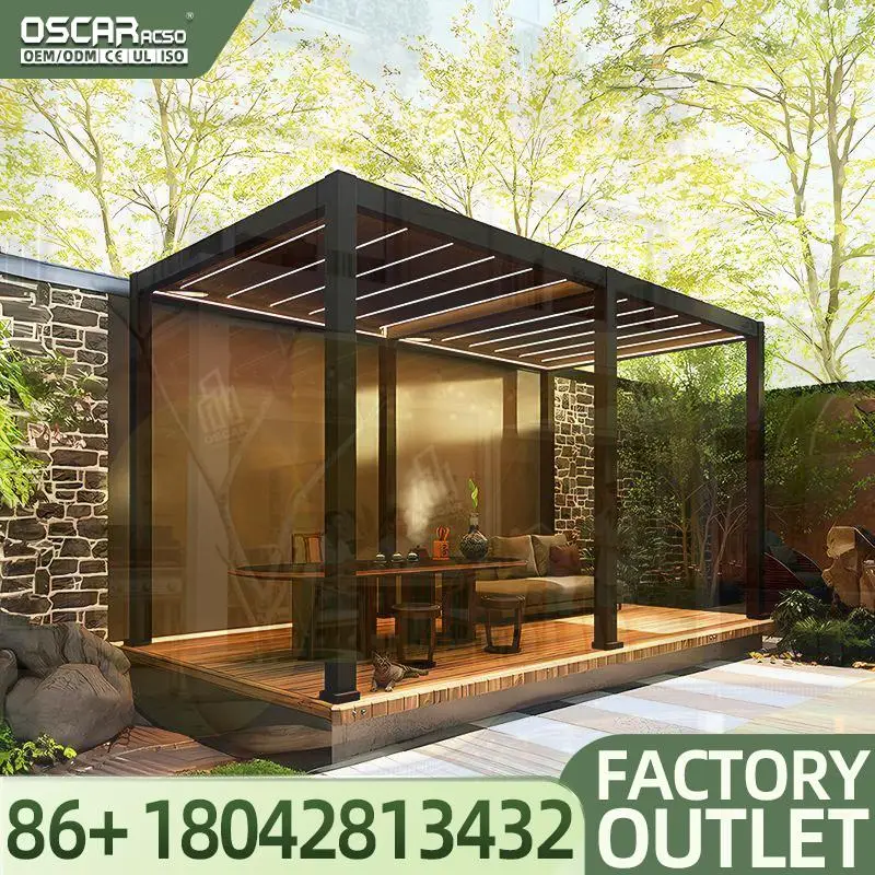 4X4 Meter Large Aluminum Frame Roller Screen for Strong Wind Load Sun Shade in Garden and Outdoor Use Decoration Similar to Gaze