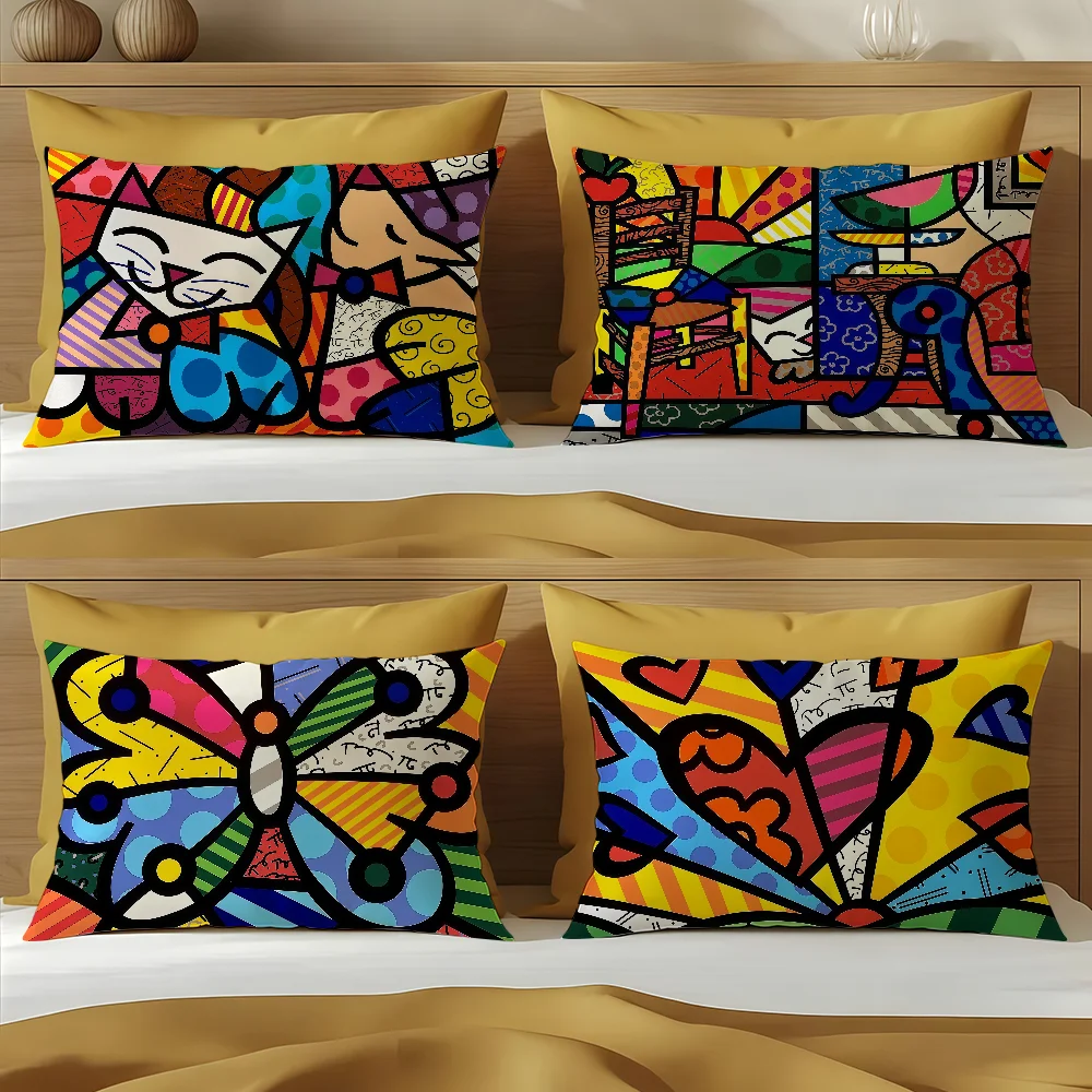 B-Britto Art cushion cover Hit product Sofa living Best sellers Room Office Rectangle Pillow Home Coffee Shop Bedding