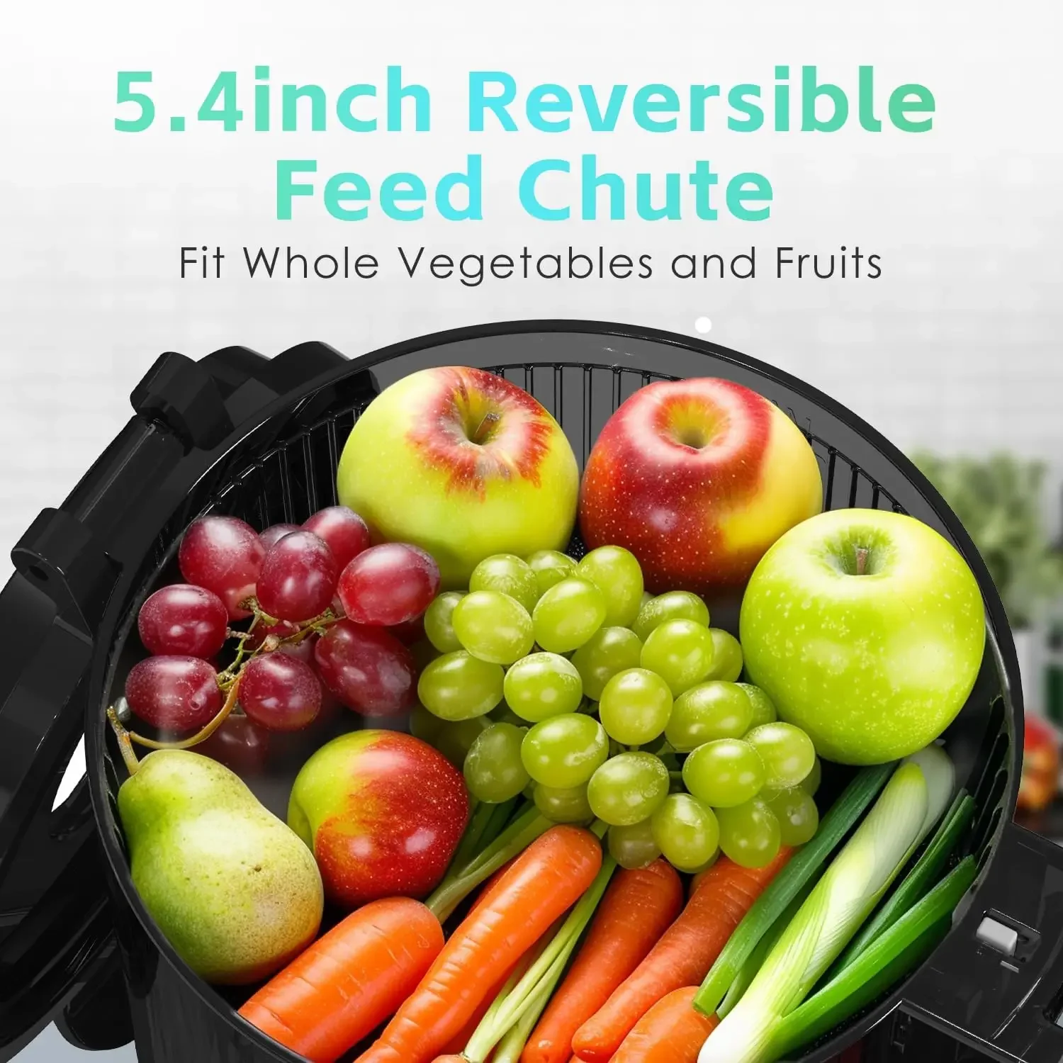 Juicer, 400w Slow Juicer Machines with 5.4" Wide Feed Chute, Masticating Juicer with High Juice Yield for Whole Vegetables & Fru