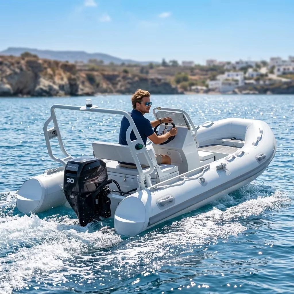 Zhenbo Aluminum Hull Inflatable Semi-Rigid Rib Sailing Yacht 3.6m with Outboard Engine for Fishing & Water Activities RIB 360