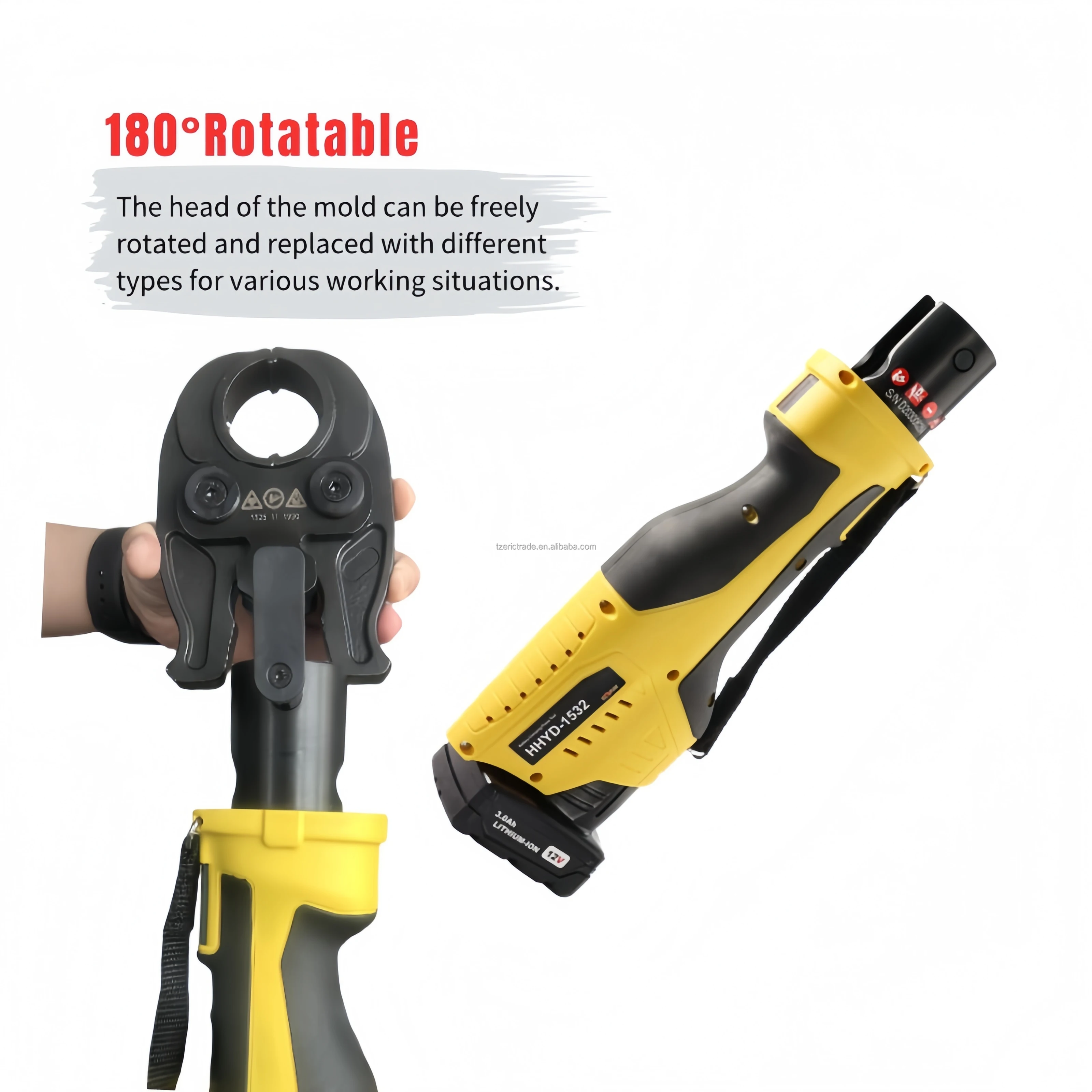 Industrial ProPress Battery-Powered Hydraulic Pipe Crimping DIY Tool Kit 3 Die Jaw 1/2