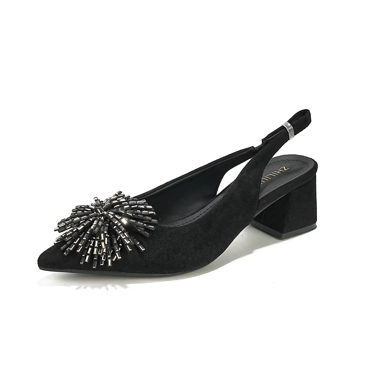 Pointed-Toe Rhinestone Light Weight Summer Sexy Wedding Shoes Elegant Thin-Heeled Back Strap Sandals