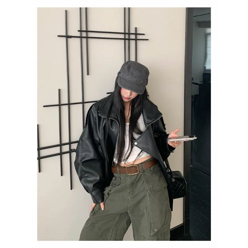 

Шикарный винтажный джемпер с длинными рукавами, женская верхняя одежда со свободным воротником, корейский ветер, осенний топ E12536