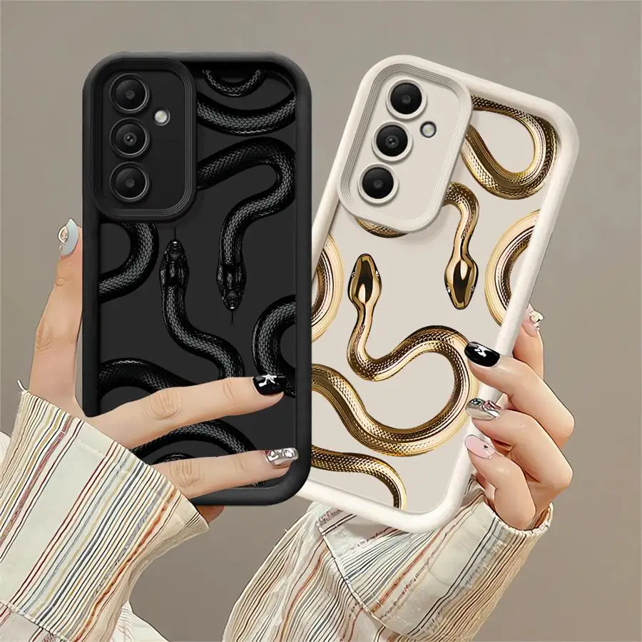 Luxury Snake Graphic Phone Case for Samsung Galaxy A33 A34 A12 A13 A14 A22 A32 A23 A24 5G Soft Cover Funda Capa