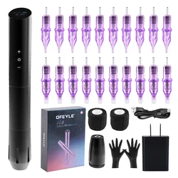 OFEYLE Professional Tattoo Machine Kit Wireless Permanent Makeup Pen Machine For Tattoos Eyebrows Lips Supplies And Accessories