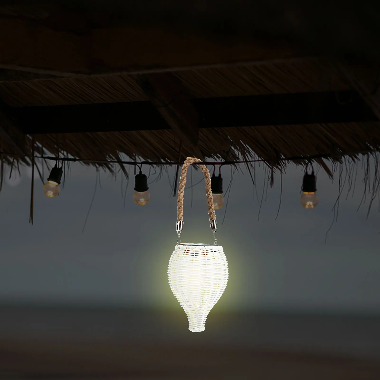 

Solar Projector Lamp Garden Hanging Light Decor Lights Chandelier Outdoor Lighting Powered Plastic Lantern