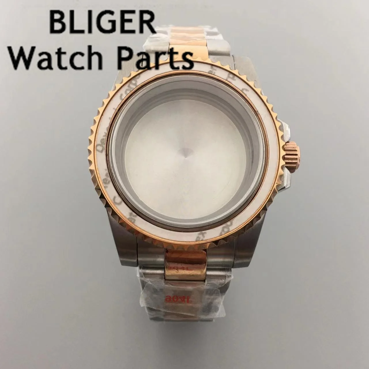 

BLIGER 40mm silver rose gold case fit NH35 NH36 ETA2836 Miyota8205 8215 821A Mingzhu DG2813 3804 movement