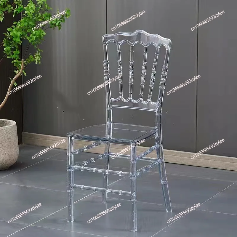 Crystal Bamboo Joint Chair, Plastic PC Transparent Acrylic Wedding Hall Theme Banquet Hall, Wedding Outdoor Dining Chairs