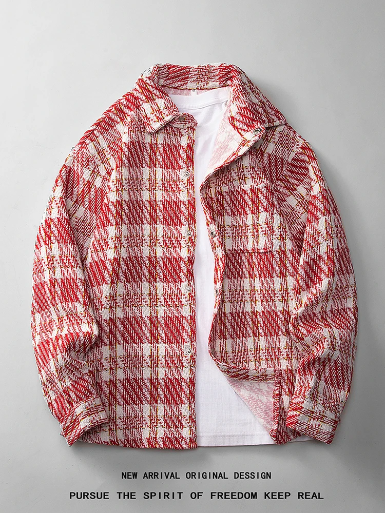 

Весенне-осенняя клетчатая мужская куртка свободного кроя, повседневная верхняя одежда с воротником irt Faion, молодежная ветрозащитная длинная све