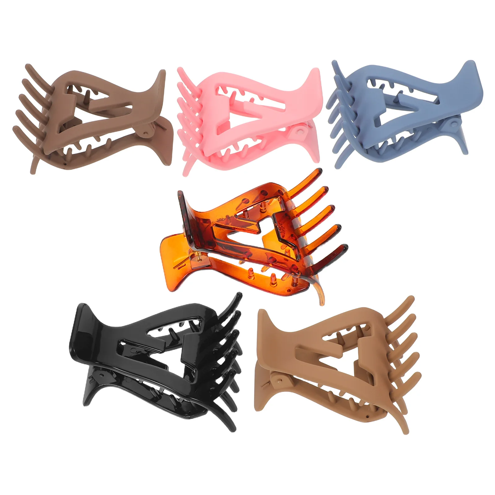 

6pcs Triangle Claw Clips Strong Hold Volumizing Hair Clamps High Ponytail Bun Support Lightweight Comfortable Wear Multiple