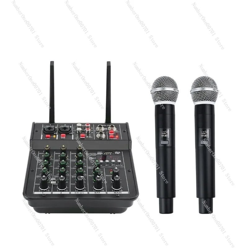 

4-канальный Bluetooth-микшер с эффектами реверберации — мини-аудиоконсоль для караоке, сцены, конференций и потоковой передачи