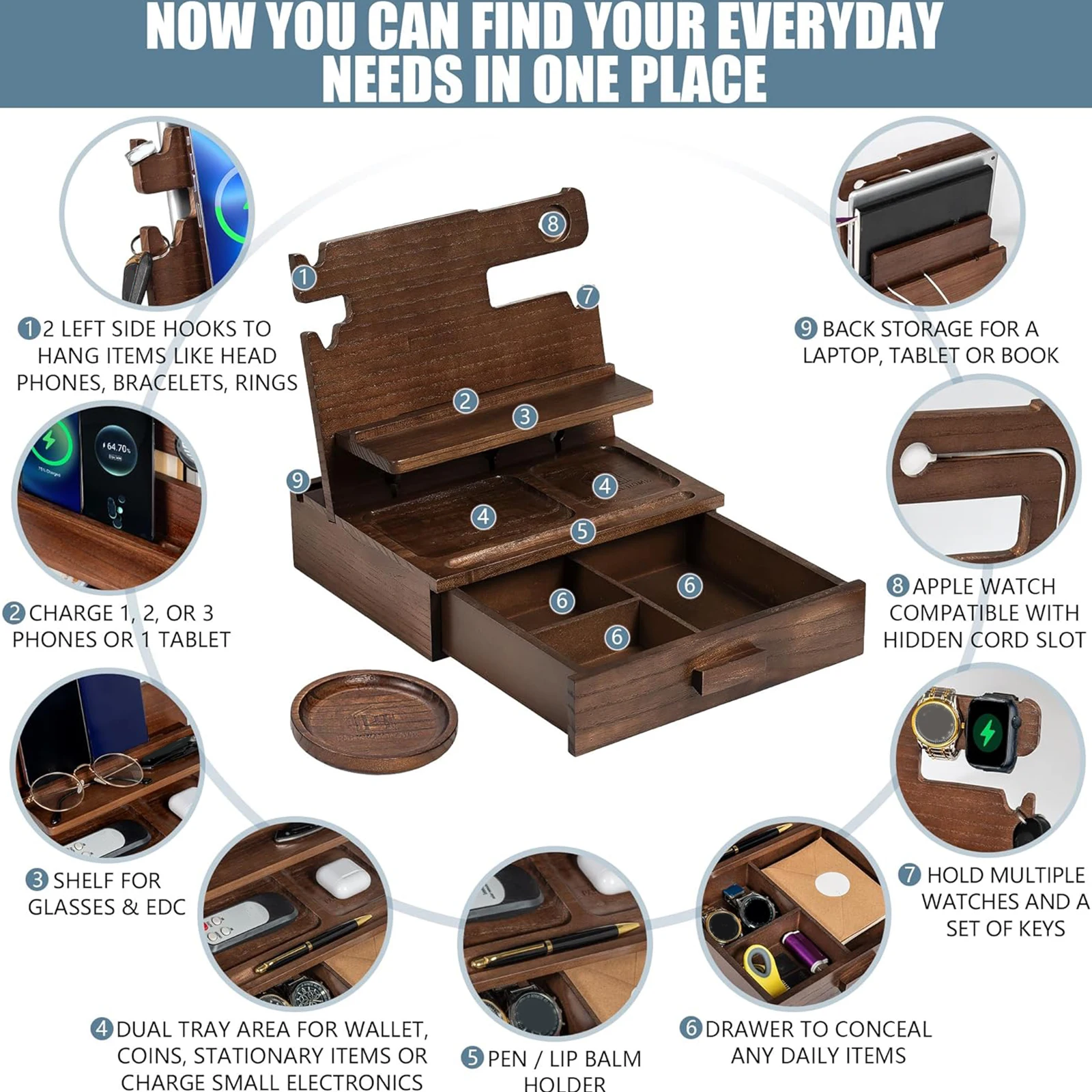 Bedside Organiser with Drawer - đánh giá và giá Men Accessories Drawer