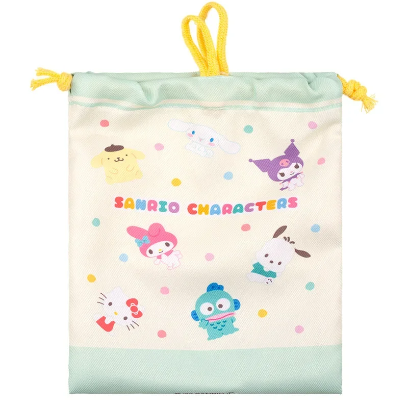 Sanrio Cinnamoroll Drawstring Bag Anime Storage Organize Bag Cartoon Women Tote Shopping Bag Travel Portable Sundry Clothing Bag