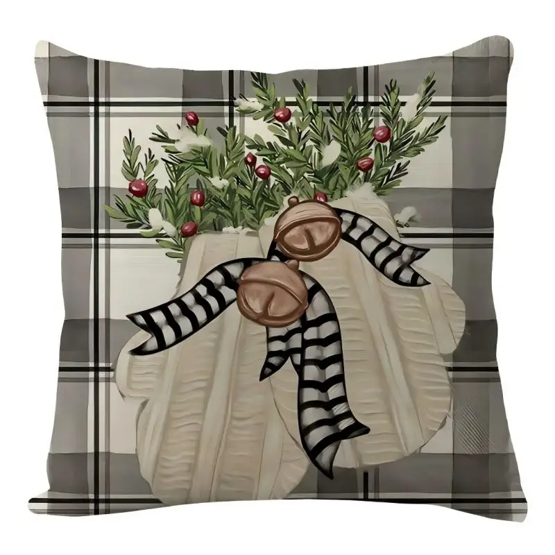 Christmas Decorations for Home 2026 Merry Christmas Sofa Car Bedroom Cushion Cover Pillowcase Snowman Tree Pattern Pillowcase
