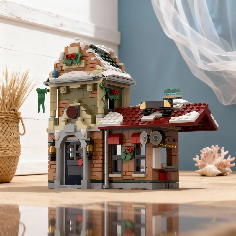 1226pcs MOC Little Station Seasonal Christmas Model Building Blocks Construction DIY Creative Christmas Gifts Toy Idea Education