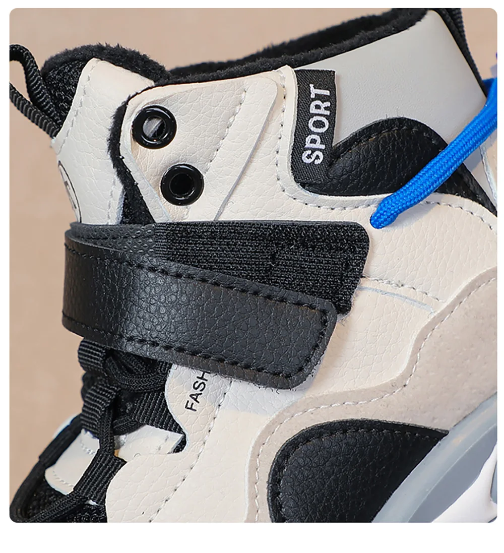 أحذية رياضية شتوية للأطفال أحذية قطنية دافئة قطيفة للأطفال أحذية شتوية سميكة من الفرو الصناعي للأولاد والبنات