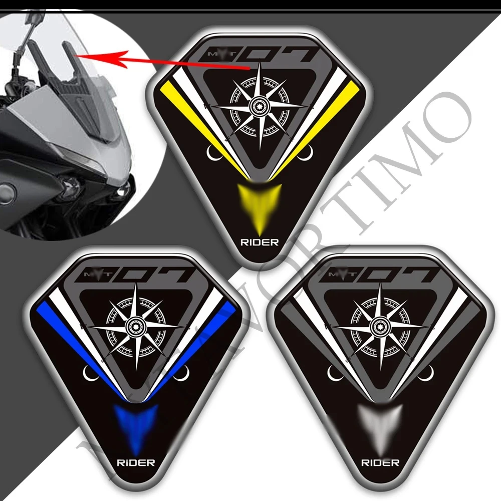 

Windscreen 3D Motorcycle Stickers Decals Tank Pad Kit Knee Wind Deflector Windshield For Yamaha MT07 MT 07 SP MT-07 TRACER