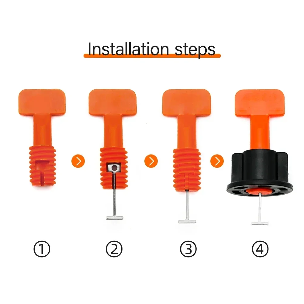 50Pcs Floor Tile Leveling System Clips Spacers Porcelain Ceramic Leveler Kit for Tile Laying Wall Fixing Construction Tools