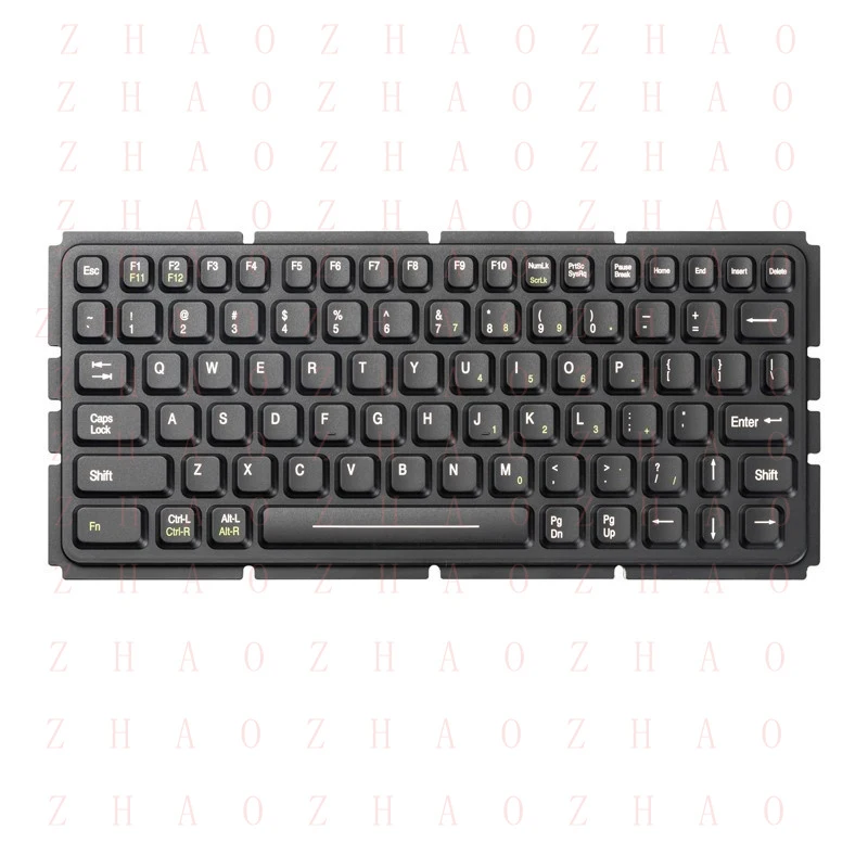 L+ for Panel Mount 81 keys IP66 Waterproof Medical Silicone Keyboard With Metal Base