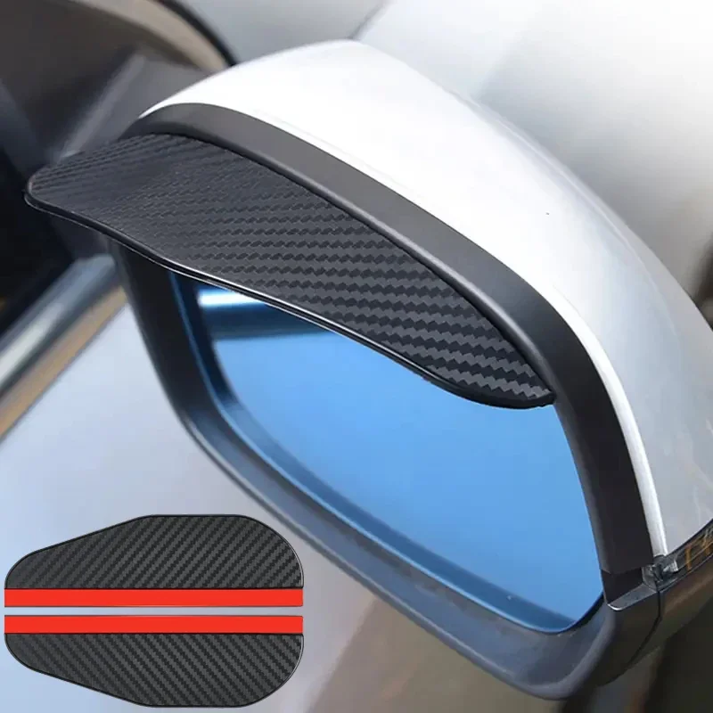

2PCS Car Rearview Mirror Sun Visor Rain Eyebrow Visor Carbon Fiber Car Rearview Side Snow Rain Cover Car Mirror Accessories