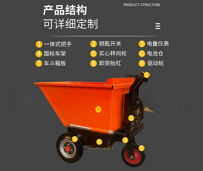 

Electric Construction Tricycle Dump Cart for Cement Handling, Agricultural Breeding and Farming Transportation