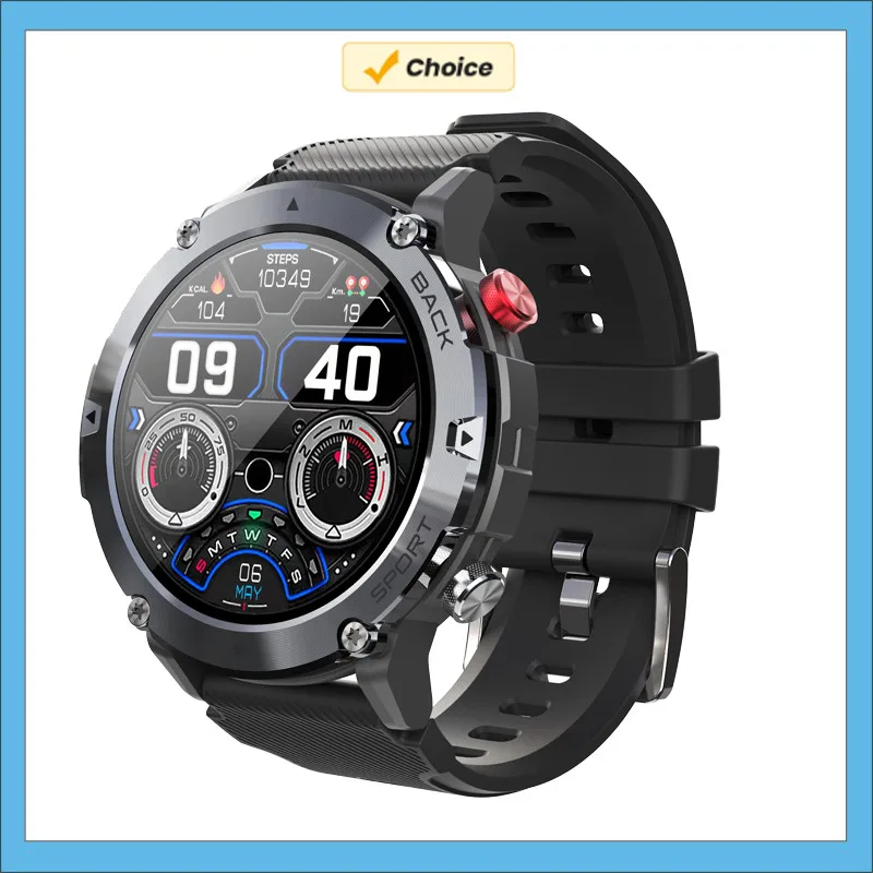 Smart Watches for Men 1.32inch HD Screen IP68 Waterproof Music Remote Rugged Smartwatch Bluetooth Answer Call for Android IOS