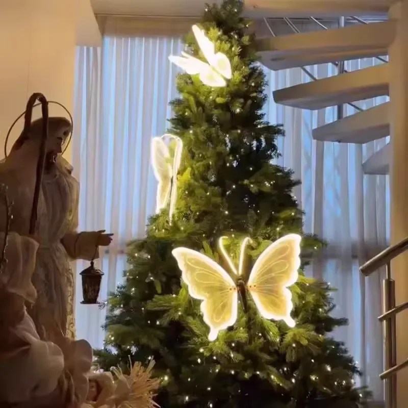 JMZ LED Butterfly Lights Outdoor Waterproof Motorized Landscape Lighting for Shopping Malls Christmas Decor Garden Party Yard