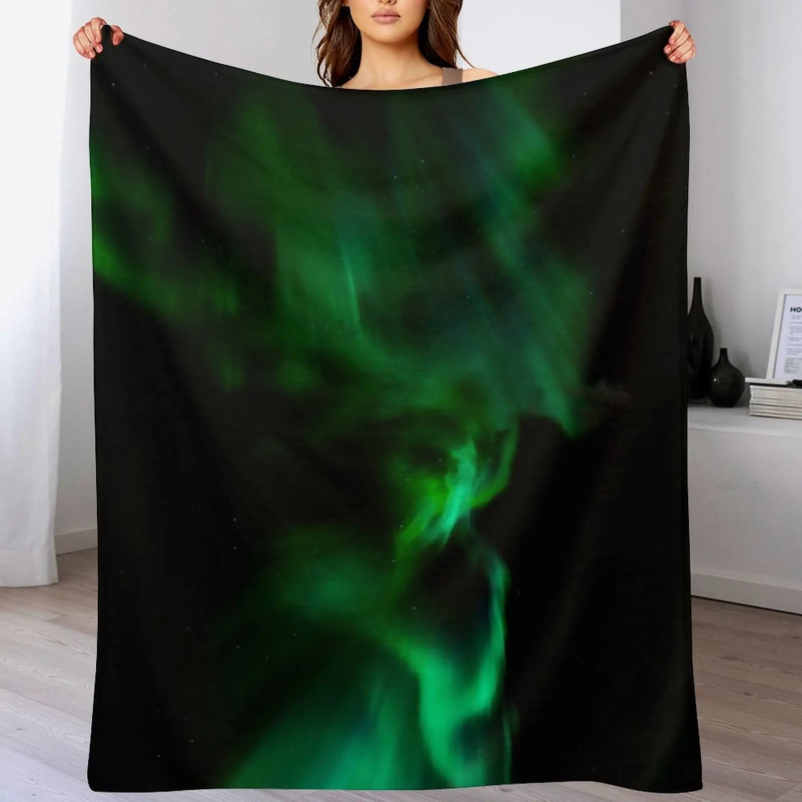 

Aurora Borealis Throw Blanket anime Designers Travel Cute Plaid Blankets