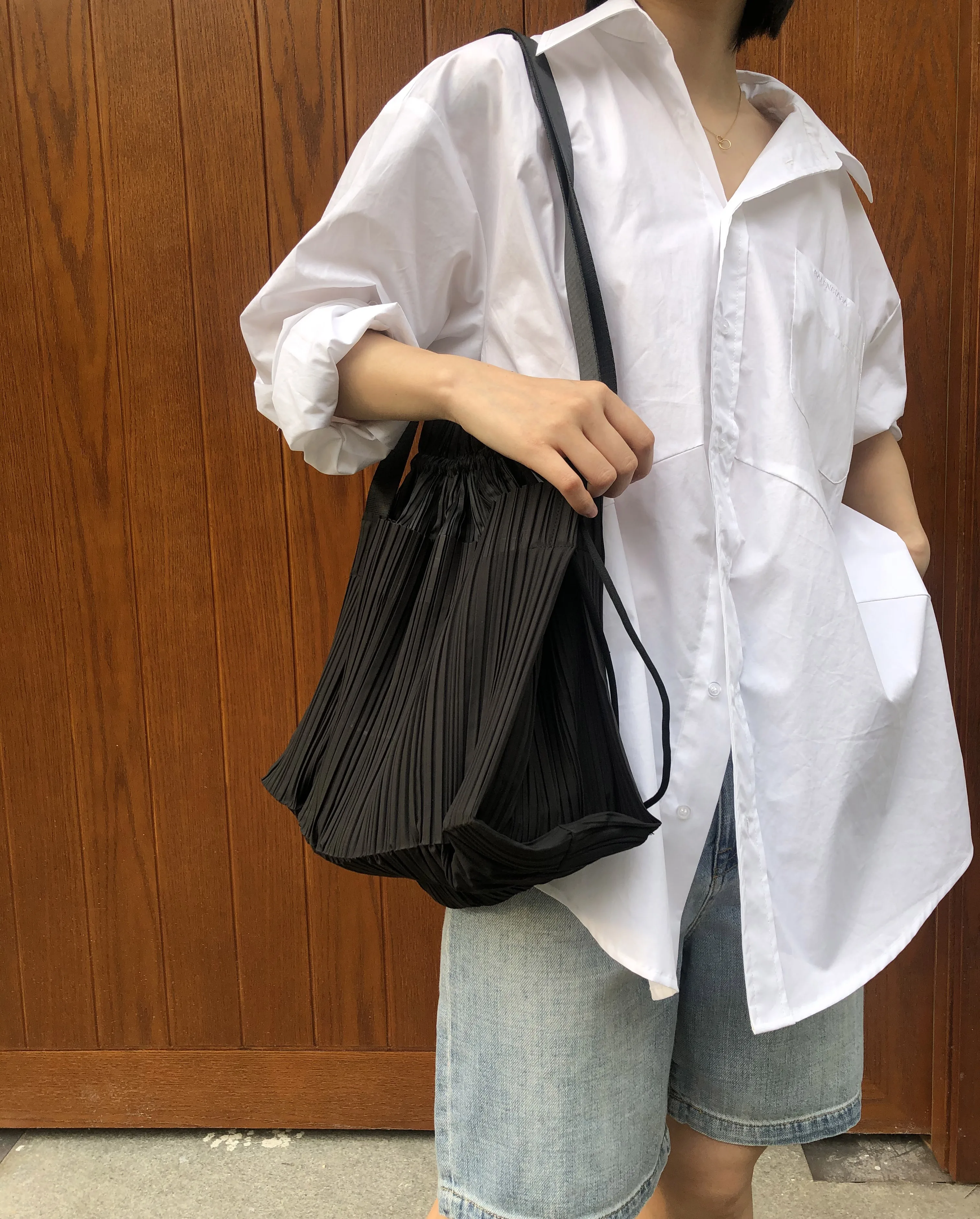 Miyake Pleated Travel Bag Korean 2023 Fashion Shoulder Bags Designer Handbag Tote Bags for Women