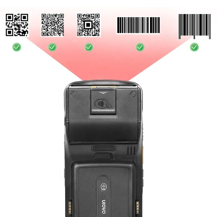 2025 venda quente urovo i9000s 5 ''android 13 touchscreen terminal pos inteligente nfc preço da máquina pos com impressora para restauração