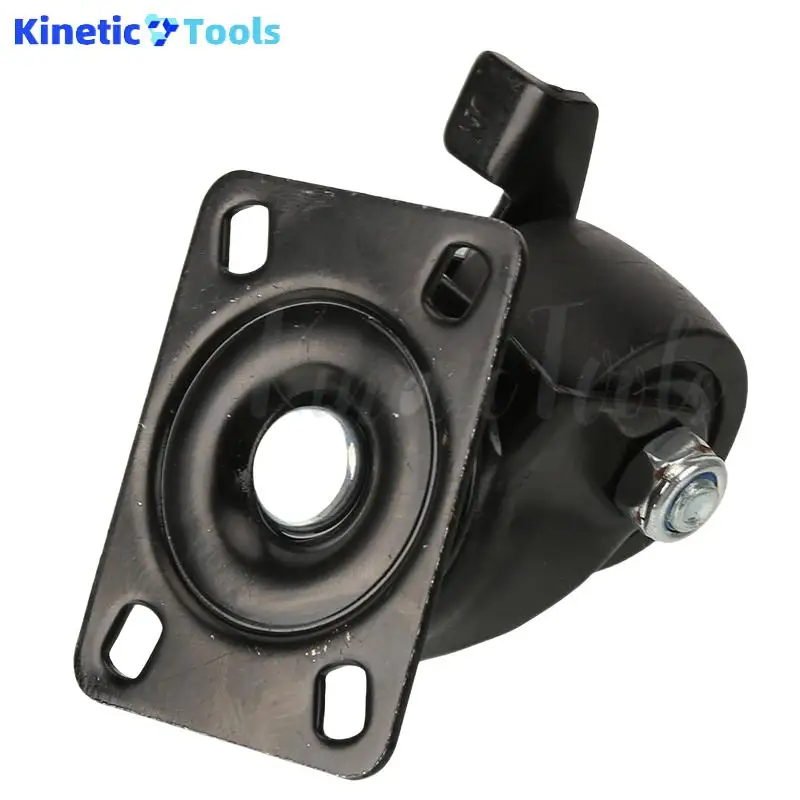 

1.5 Inch Heavy Duty Black Swivel Caster Wheel - Universal Pulley with Flat Brake & Gold Drill Design for Furniture & Machinery