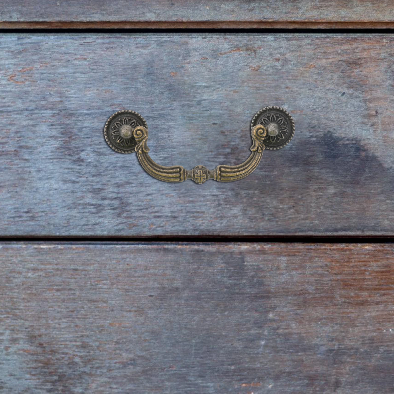 

1pcs Brass Cabinet Pull Handle 96Mm Hole Pitch Hard Zinc Alloy For Kitchen Drawer Cupboard Door Knob Vintage Style