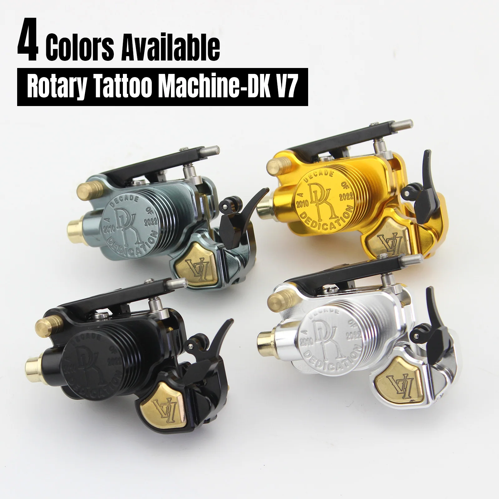 

DK V7 Tattoo Rotary Machine Coreless Motor Adjustable Stroke RCA Tattoo Gun