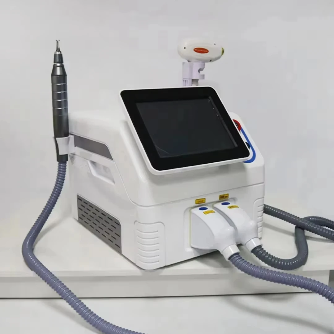 Professional 2 IN 1 Diode Laser Hair Removal Machine Picosecond Qswitch ND YAG 1064NM Tattoo Removal 3 waves Device4000w