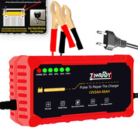 Car Battery Charger 12V Motorcycle Smart Fast Charge Power Pulse Repair Maintainer Battery LED Display Moto Battery Charger